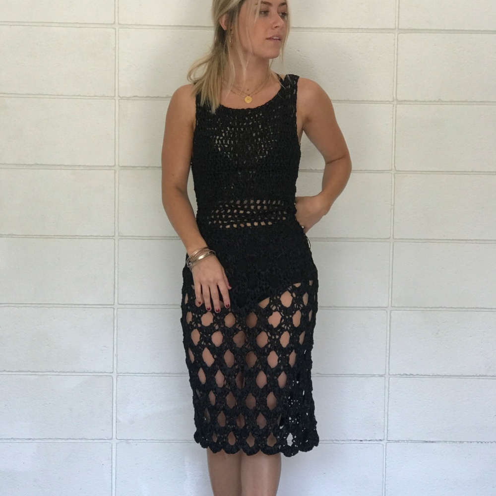 Vintage Midi Crochet Dress